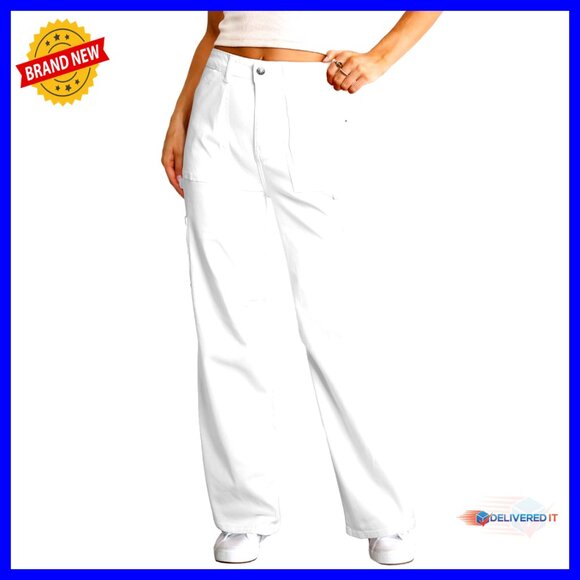 Straight Leg Pants High Waisted Loose Fit Y2K Trendy Casual Business Trousers